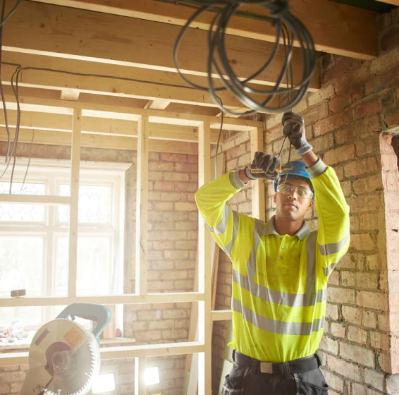 electrician during electrical remodeling